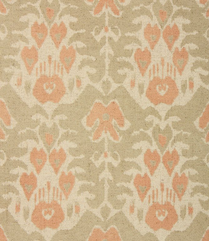 Neda Wide Fabric / Grey / Burnt Orange - Just Fabrics