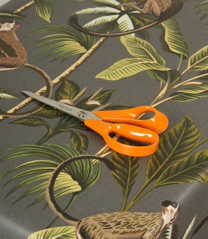 Mr Monkey Matt PVC Fabric / Grey - Just Fabrics