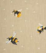 Cottage Bees Fabric / Natural - Just Fabrics