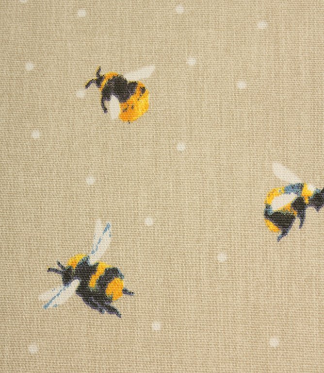 Cottage Bees Fabric / Natural - Just Fabrics
