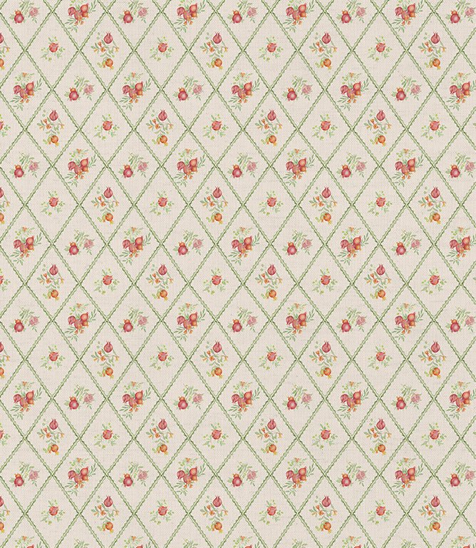 Pomegranate Trellis Fabric / Cream - Just Fabrics