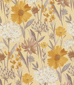 Fleur FR Upholstery Fabric / Ochre - Just Fabrics