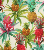 Pineapple Outdoor Fabric / Blanc - Just Fabrics