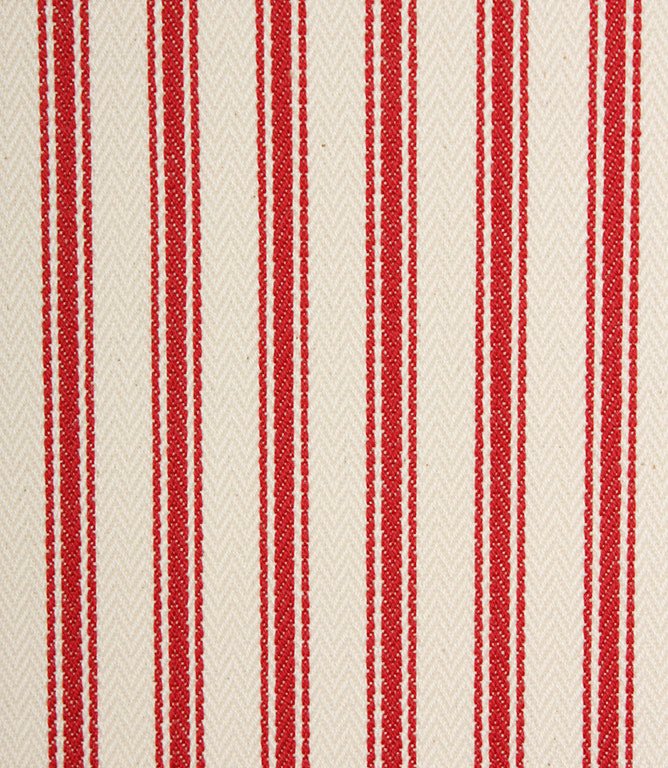 JF Ticking Fabric / Red - Just Fabrics