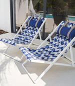 Zig Zag Outdoor Fabric / Indigo - Just Fabrics