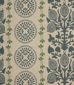 Novelli Fabric / Indigo / Sap Green - Just Fabrics
