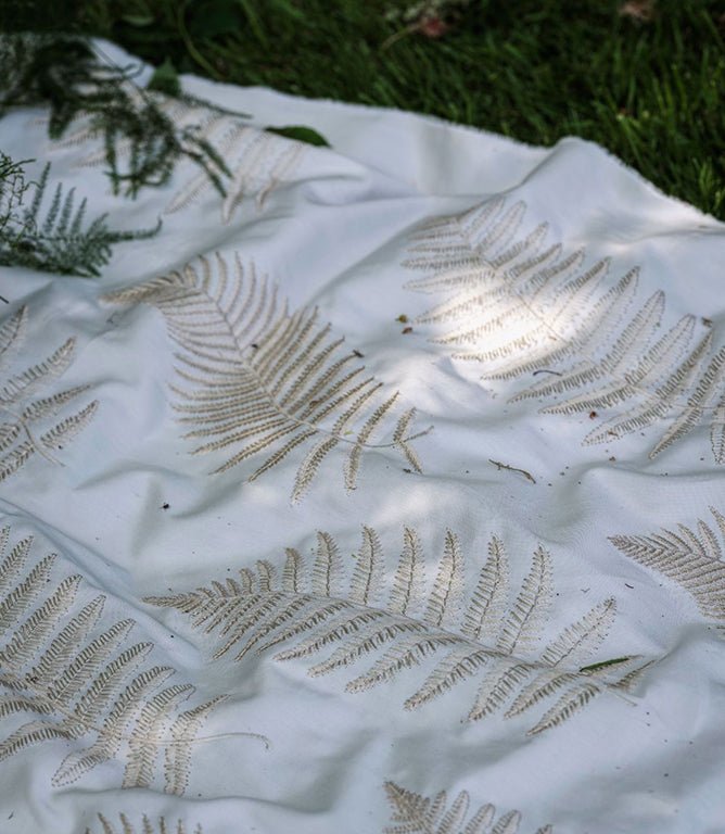 Fern Embroidery Fabric / Mist - Just Fabrics