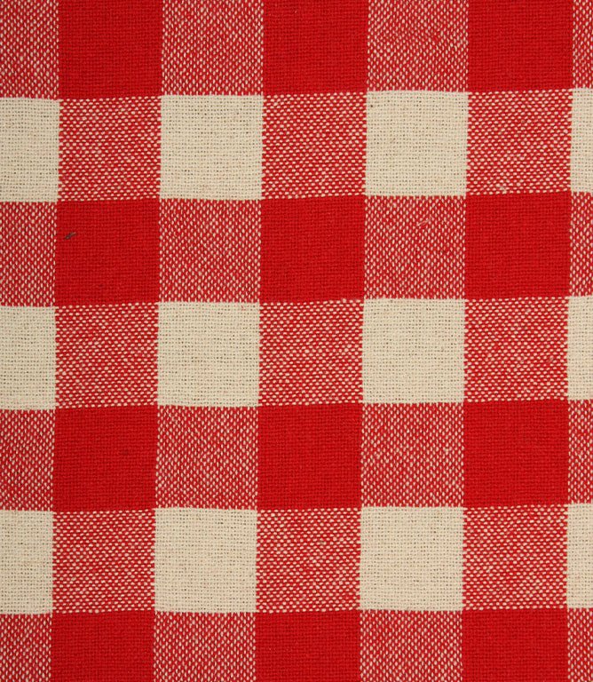 Aldsworth Check Fabric / Red - Just Fabrics