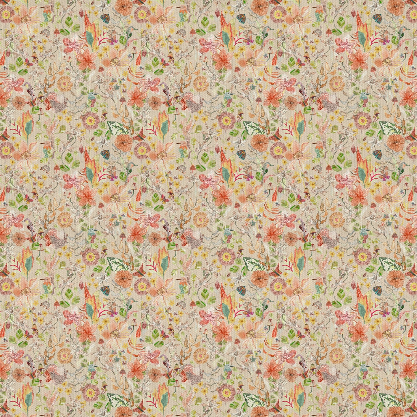 Primrose Fabric / Apricot - Just Fabrics