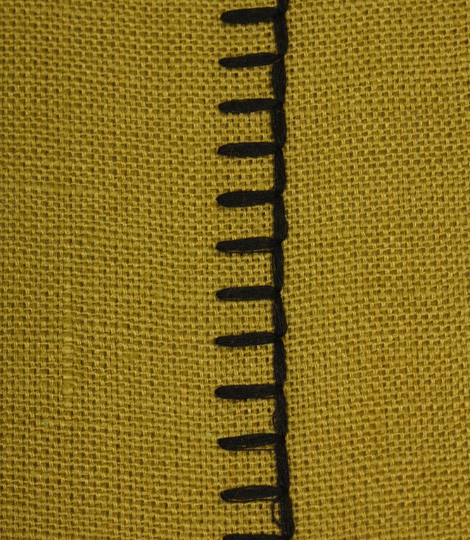 Stitched Up Fabric / Lime / Noir - Just Fabrics