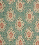Evie Fabric / Soft Red / Teal - Just Fabrics