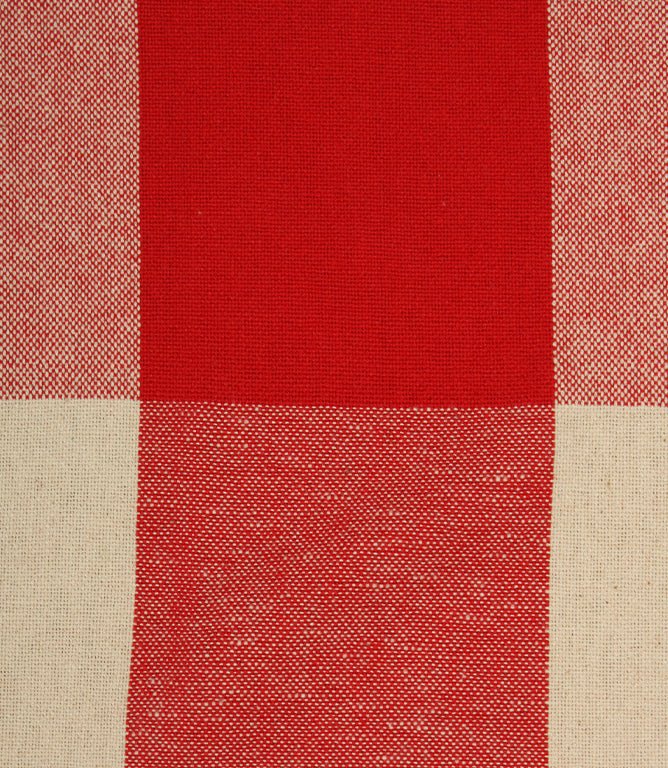 Aldsworth Chunky Check Fabric / Red - Just Fabrics