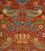 Strawberry Thief Chenille Tapestry Fabric / Burnt Orange - Just Fabrics