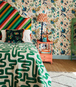 Sherbet Stripe Fabric / Emerald / Amber / Rose - Just Fabrics