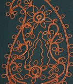 Kashmir Fabric / Blue / Tangerine - Just Fabrics