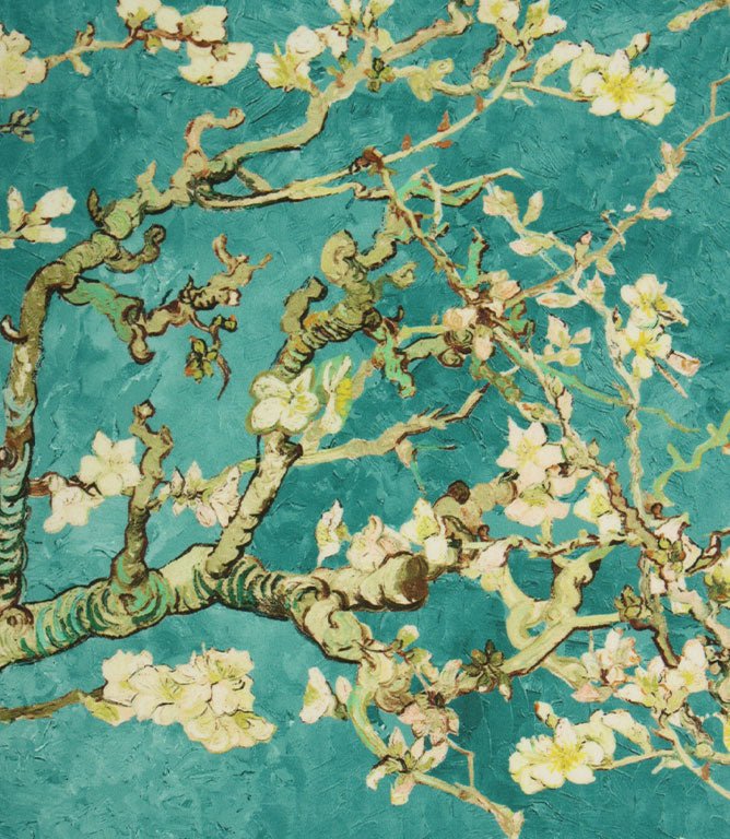 Almond Blossom Fabric / Blue - Just Fabrics