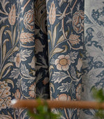 Trent Fabric / Madder / Webb's Blue - Just Fabrics