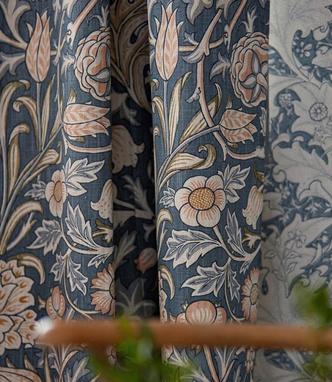 Trent Fabric / Madder / Webb's Blue - Just Fabrics