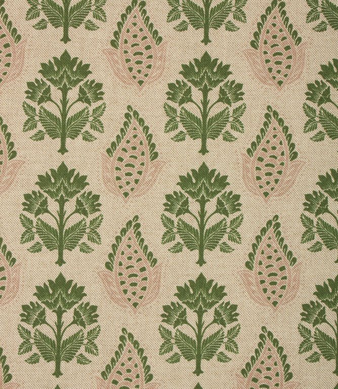 Nora Fabric / Soft Pink / Sap Green - Just Fabrics