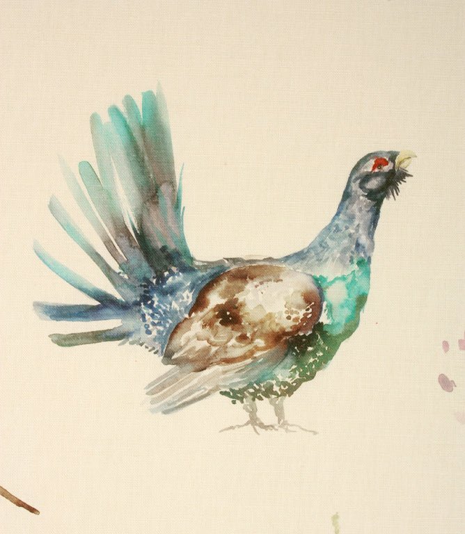 Game Birds Fabric / Cream - Just Fabrics