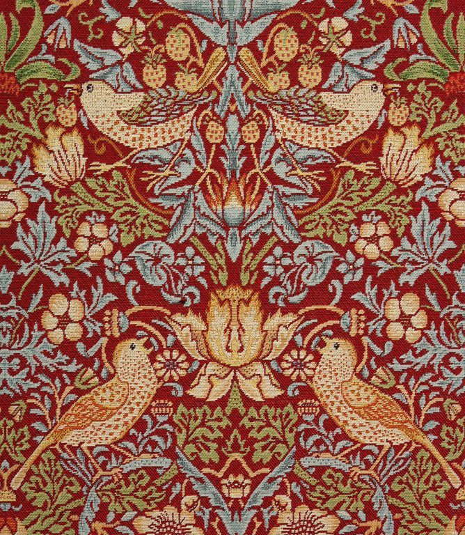 Strawberry Thief Tapestry Fabric / Wine - Just Fabrics