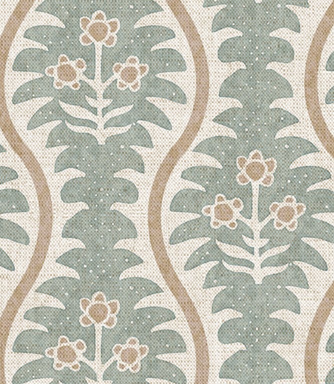 Elbury Vine Fabric / Duck Egg - Just Fabrics
