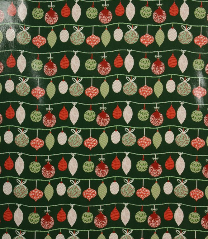 Christmas Decorations PVC Fabric / Green - Just Fabrics
