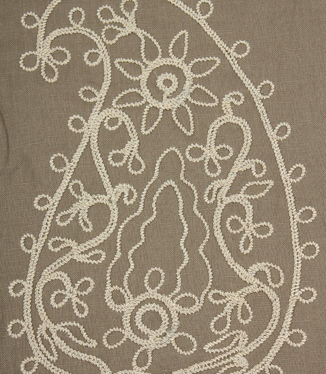 Kashmir Fabric / Linen / Ivory - Just Fabrics