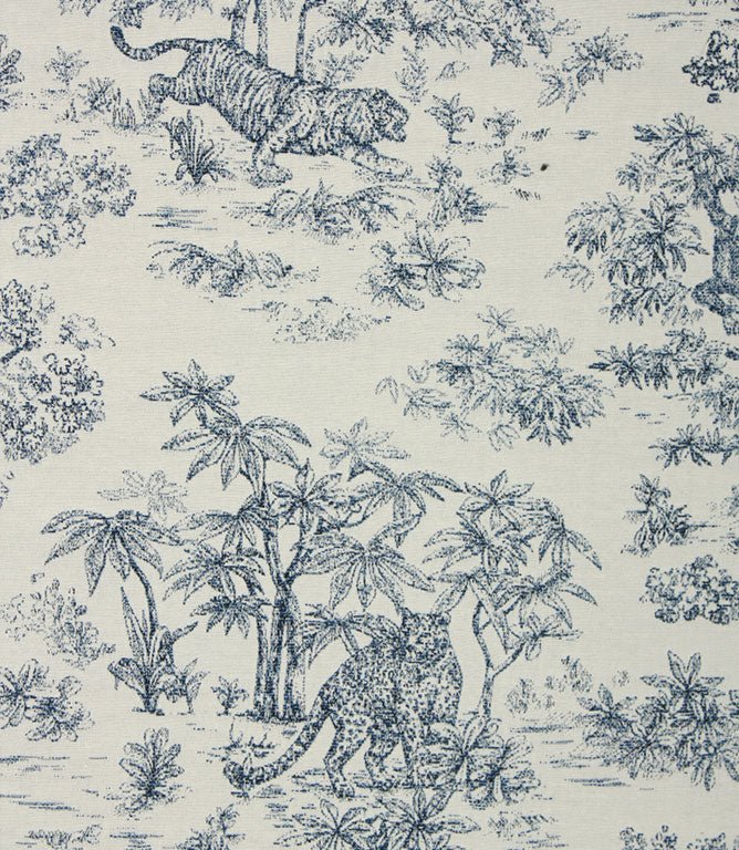 Indian Toile Fabric / Blue - Just Fabrics