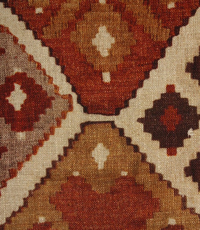 JF Kilim Fabric / Rust - Just Fabrics