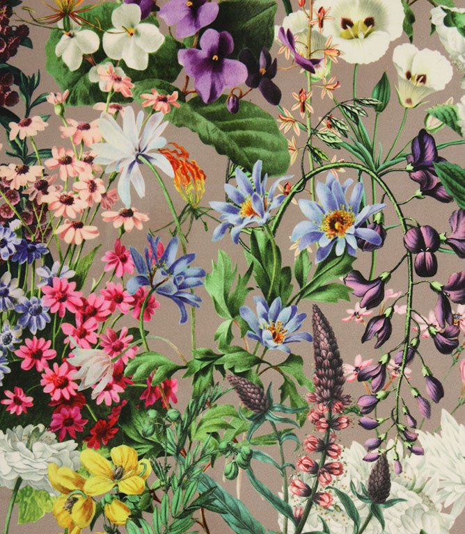 Flower Garden Velvet Fabric / Multi - Just Fabrics