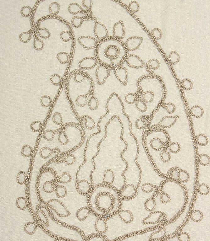 Kashmir Fabric / Ivory / Linen - Just Fabrics