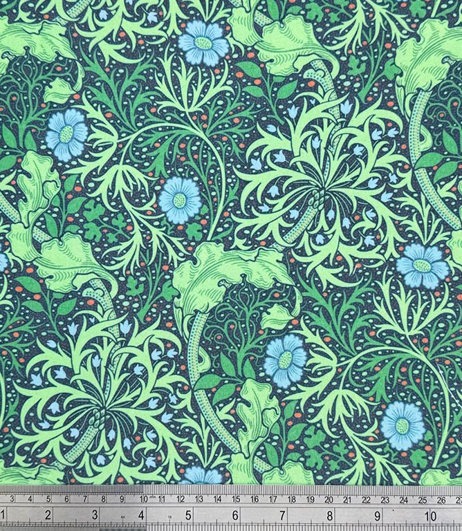 Seaweed Outdoor Fabric / Cobalt - Just Fabrics