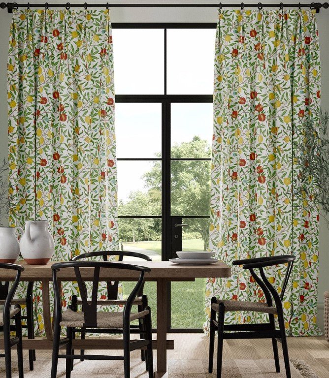 Fruit Fabric / Leaf Green / Madder - Just Fabrics