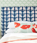 Swim Swam Swan Fabric / Denim - Just Fabrics