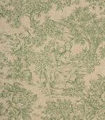 Zen Toile Linen Fabric / Green - Just Fabrics