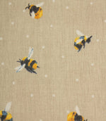 Cottage Bees PVC Fabric / Natural - Just Fabrics