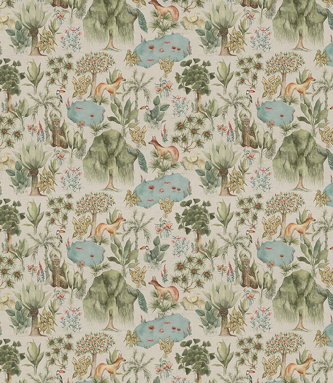 Jungle Serene Fabric / Green - Just Fabrics