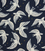 Starlit Doves Fabric / Midnight Blue - Just Fabrics