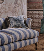 Fringed Tulip Toile Fabric / Woad - Just Fabrics