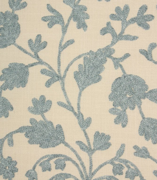 JF Crewel Fabric / Sky - Just Fabrics