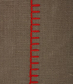 Stitched Up Fabric / Slate / Red - Just Fabrics