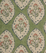Fleur De Lune Fabric / Sap Green - Just Fabrics