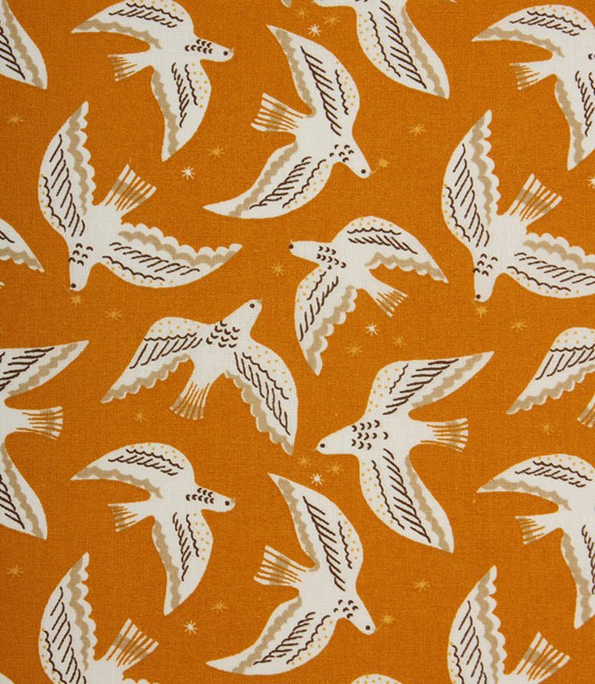 Starlit Doves Fabric / Peanut - Just Fabrics