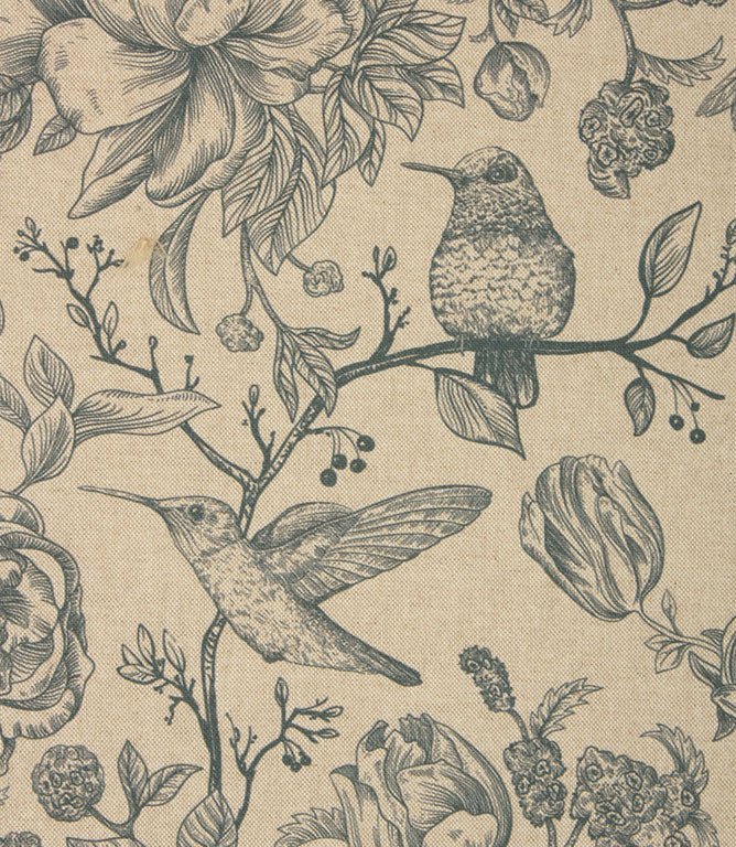 Wild Hummingbirds Fabric / Indigo - Just Fabrics