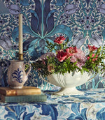 Leicester Fabric / Sour Green / Plum - Just Fabrics