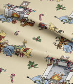 Pooh's Christmas Eve Fabric / Natural - Just Fabrics