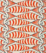 Cornish Sardines Fabric / Orange - Just Fabrics