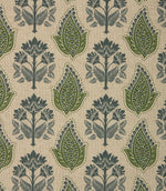 Nora Fabric / Indigo / Sap Green - Just Fabrics