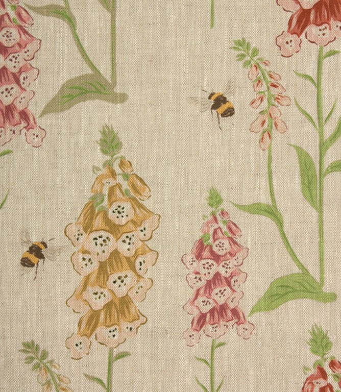 Foxglove Linen Fabric / Pink - Just Fabrics